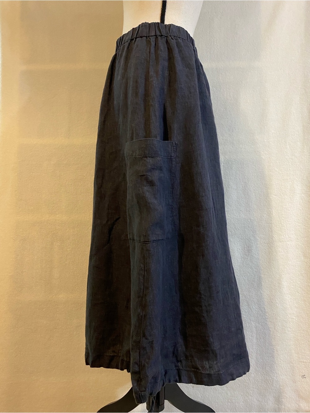 Eileen Fisher graphite grey 100% organic linen Délavé cargo skirt - Picture 6 of 11